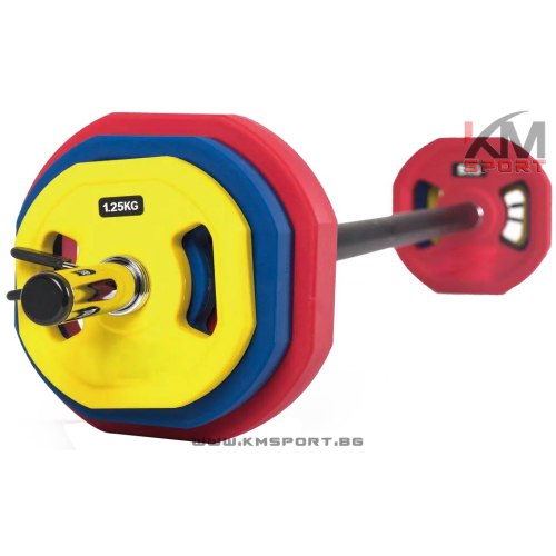 Комплект за body pump - лост с уретанови тежести TPU